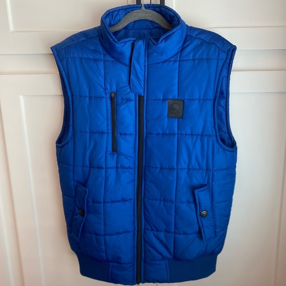 Golden State Warriors Blue NBA Basketball Puffer Vest - Picture 1 of 8